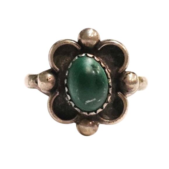 Vintage Navajo Turquoise Sterling Silver Ring - Picture 1 of 3